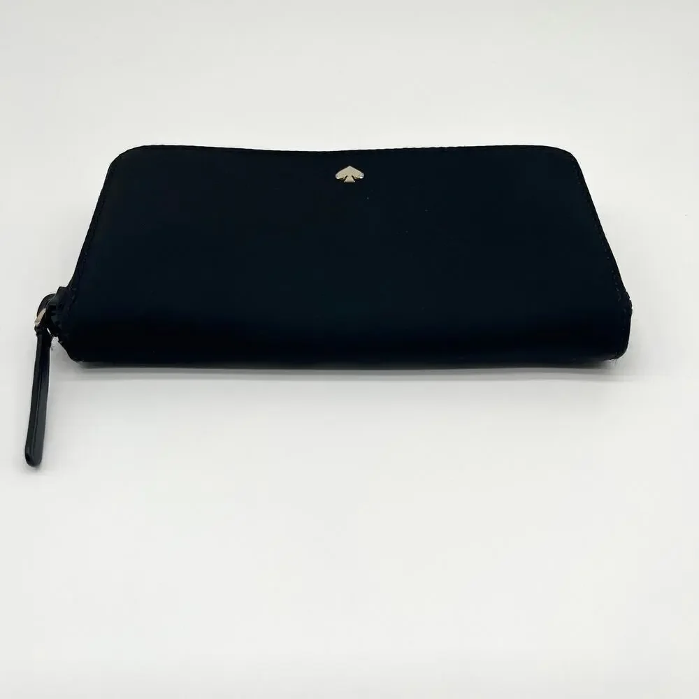 KATE SPADE NWOT Nylon Black Zip-Around Long Wallet, RETAILS $198